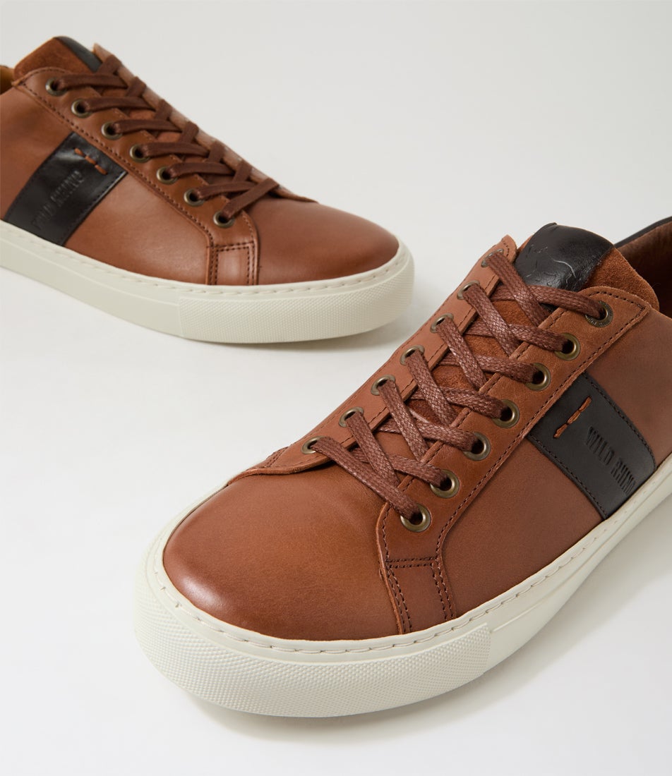 Slide Tan Leather Sneakers