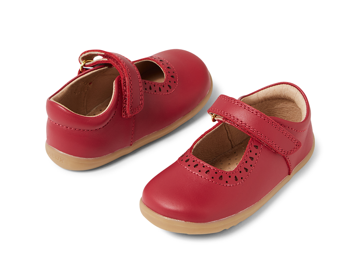 Su Lola Tibitan Red Leather Flat Shoes