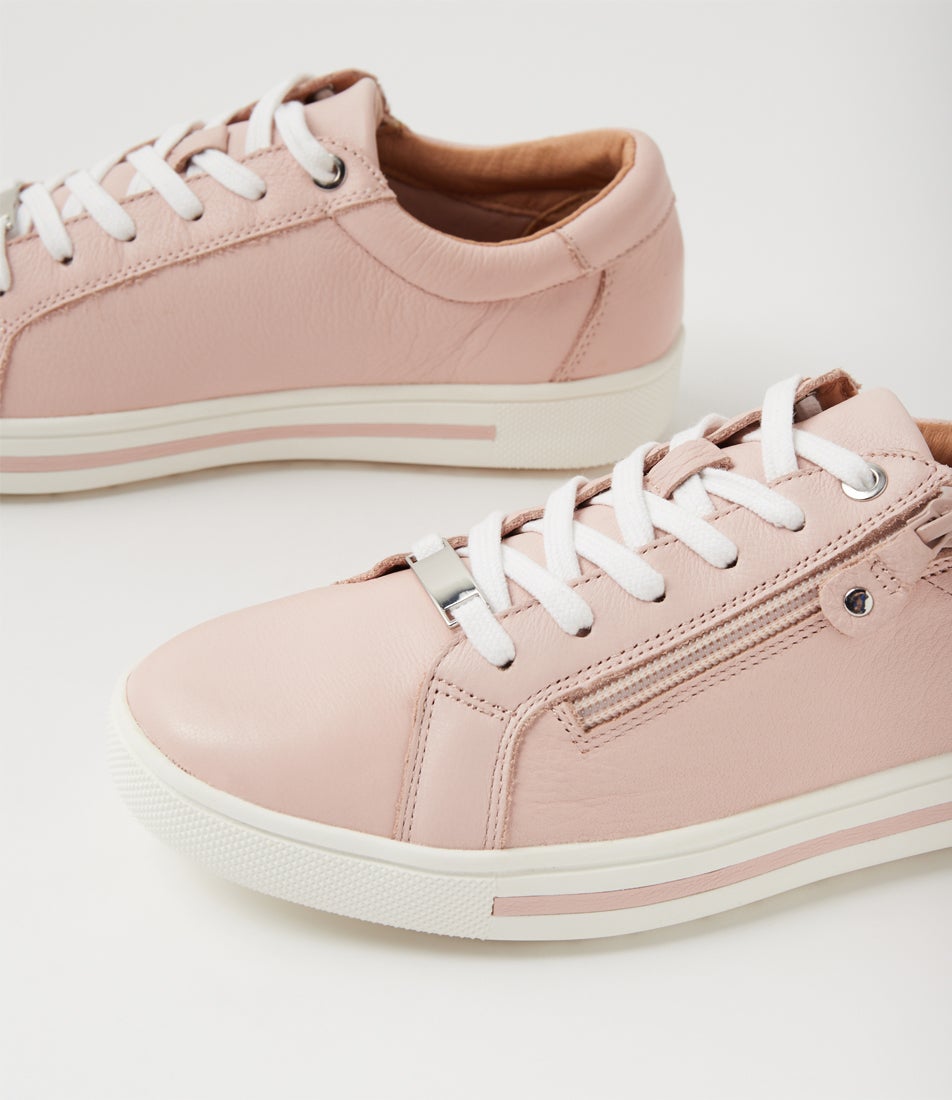 Evone Dusty Pink Leather Sneakers