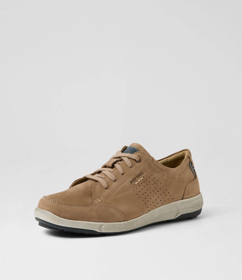 Enrico 30 Sand Nubuck Lace Up Flats