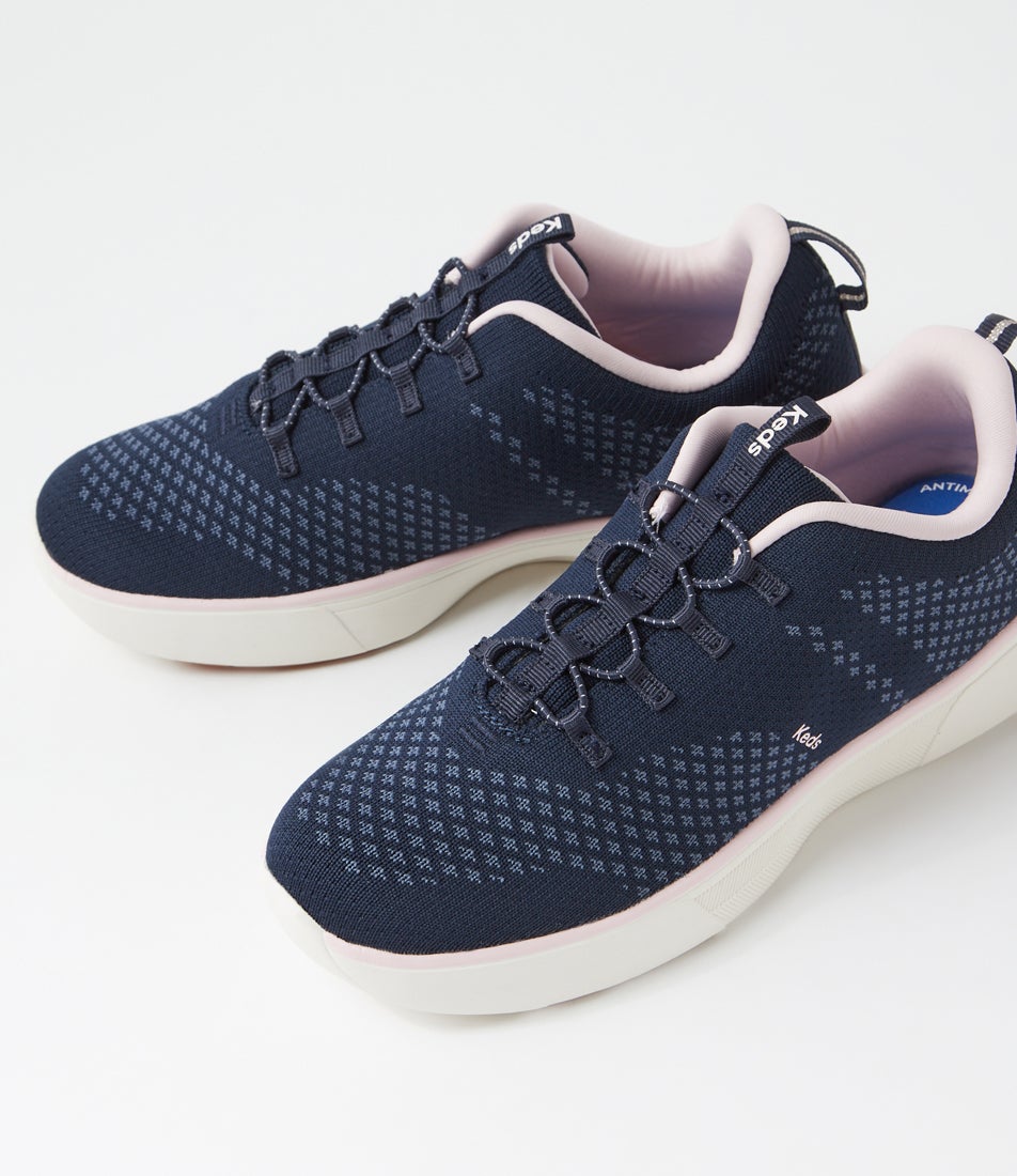Blisswalk Alt Navy Pink Fabric Sneakers