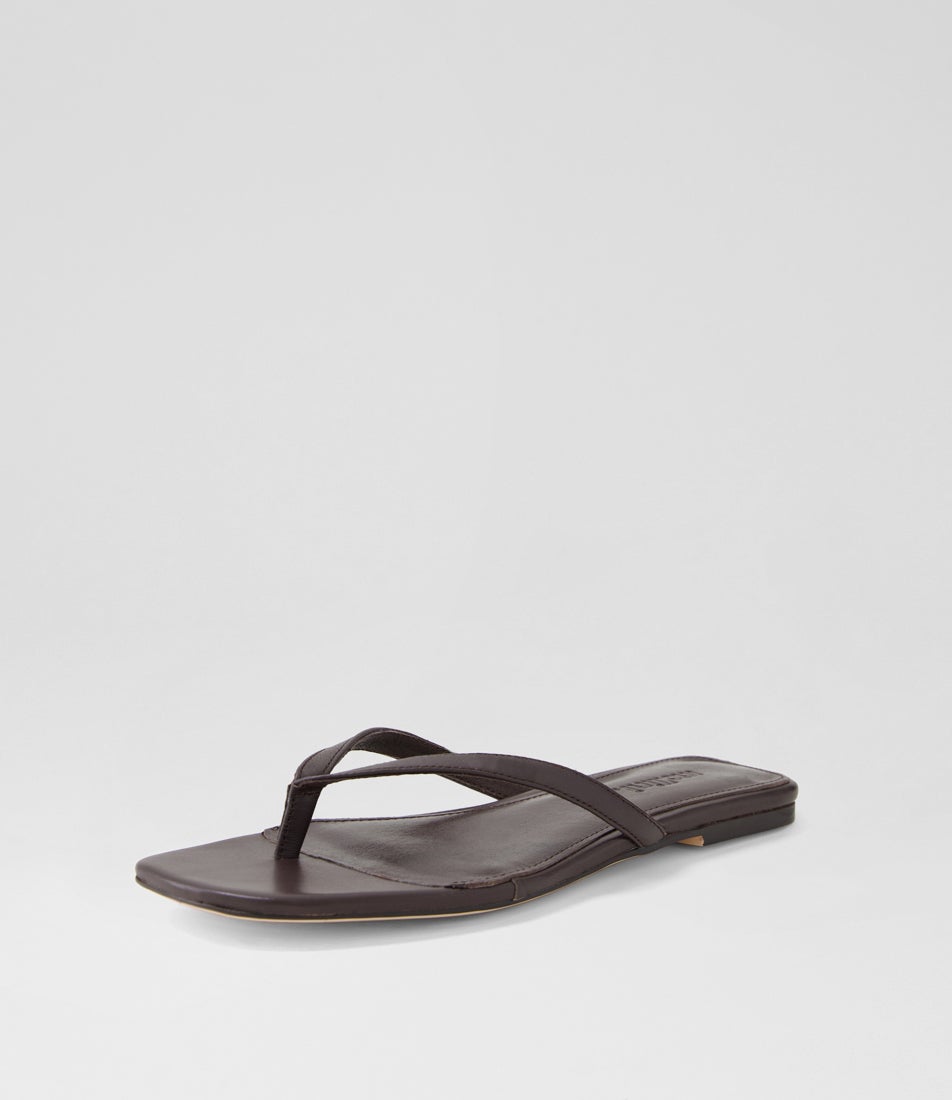 Reille Dark Brown Leather Thongs