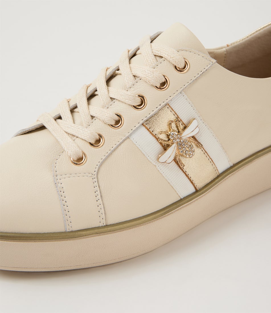 Zobuck W Milk Pale Gold Leather Sneakers Zobuck W Milk Pale Gold Leather Sneakers
