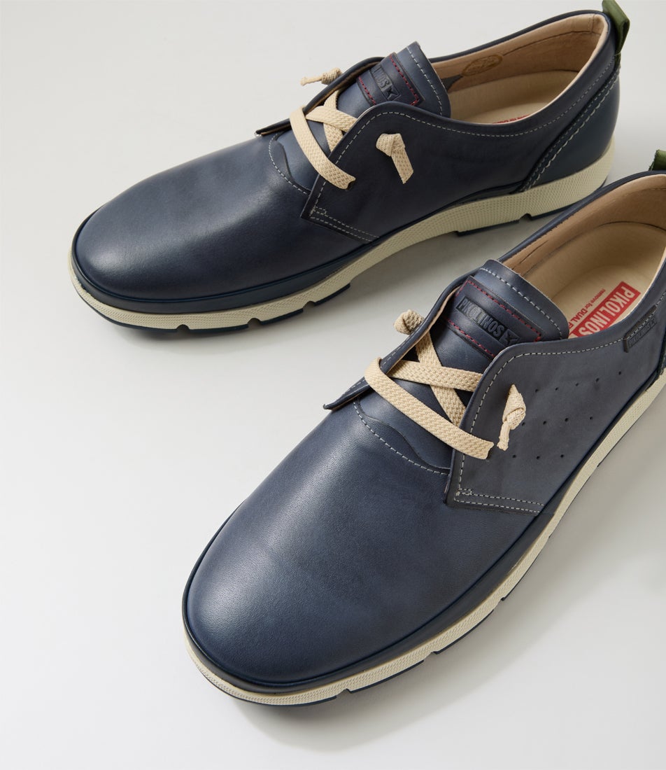 Fuencarral 66 Pacific Leather Lace Up Flats
