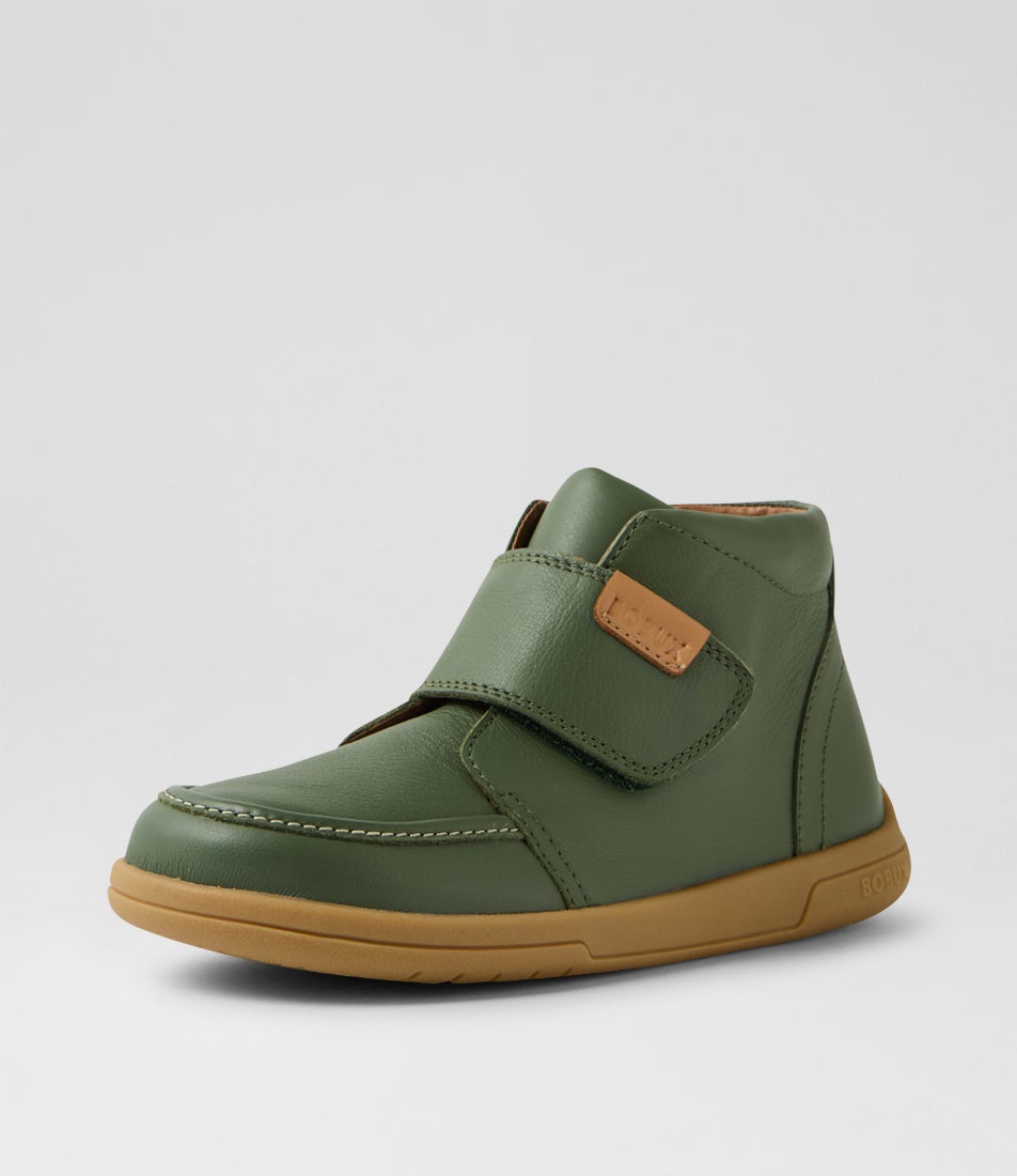 Kp Grover Junior Bronze Green Leather Ankle Boots