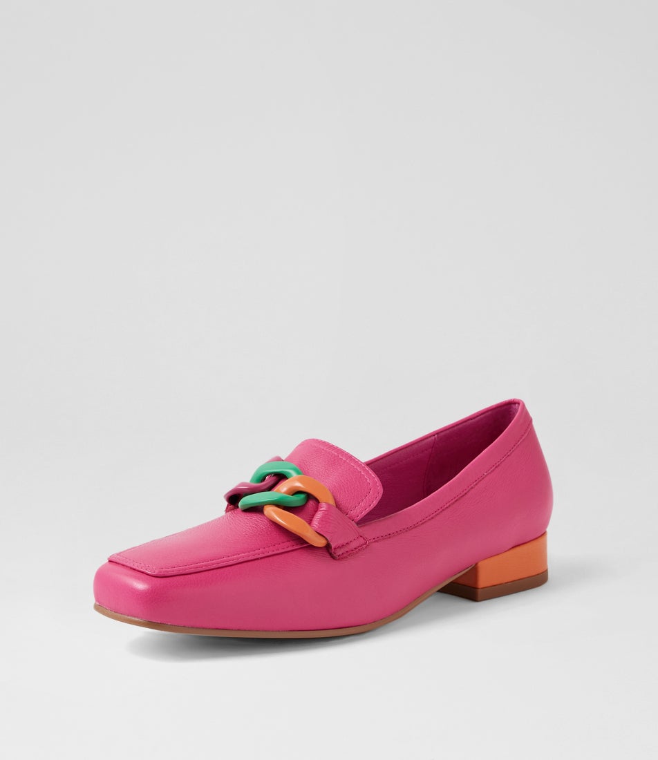 Boosta Fuchsia Leather Heels