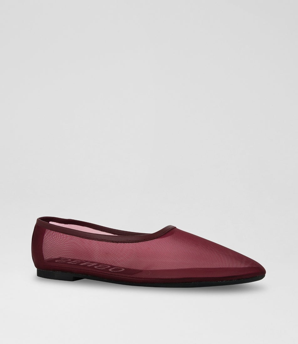 Dena Crimson Mesh Ballet Flats