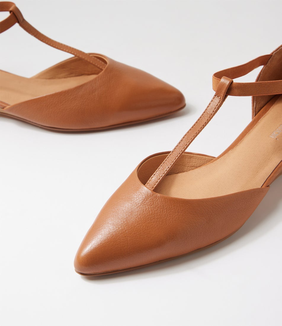Pepps Dark Tan Leather Heels