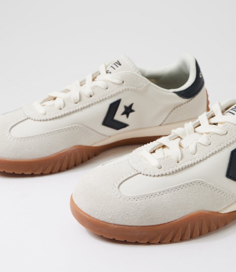 Run Star Trainer W Egret Black Honey Suede Sneakers
