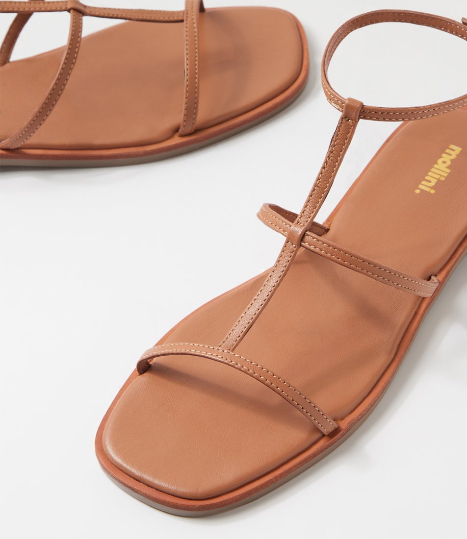 Jaylen Tan Leather Sandals