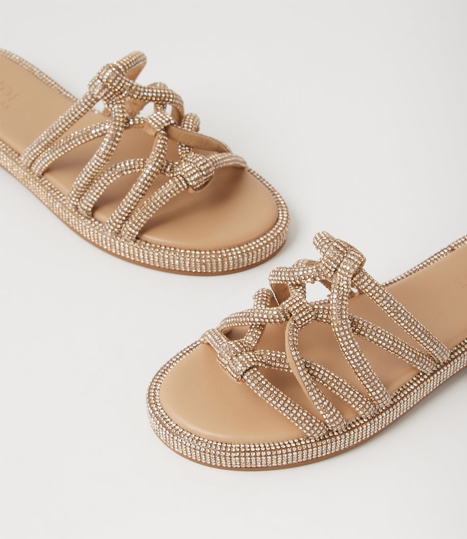 Sommer Gold Leather Slides