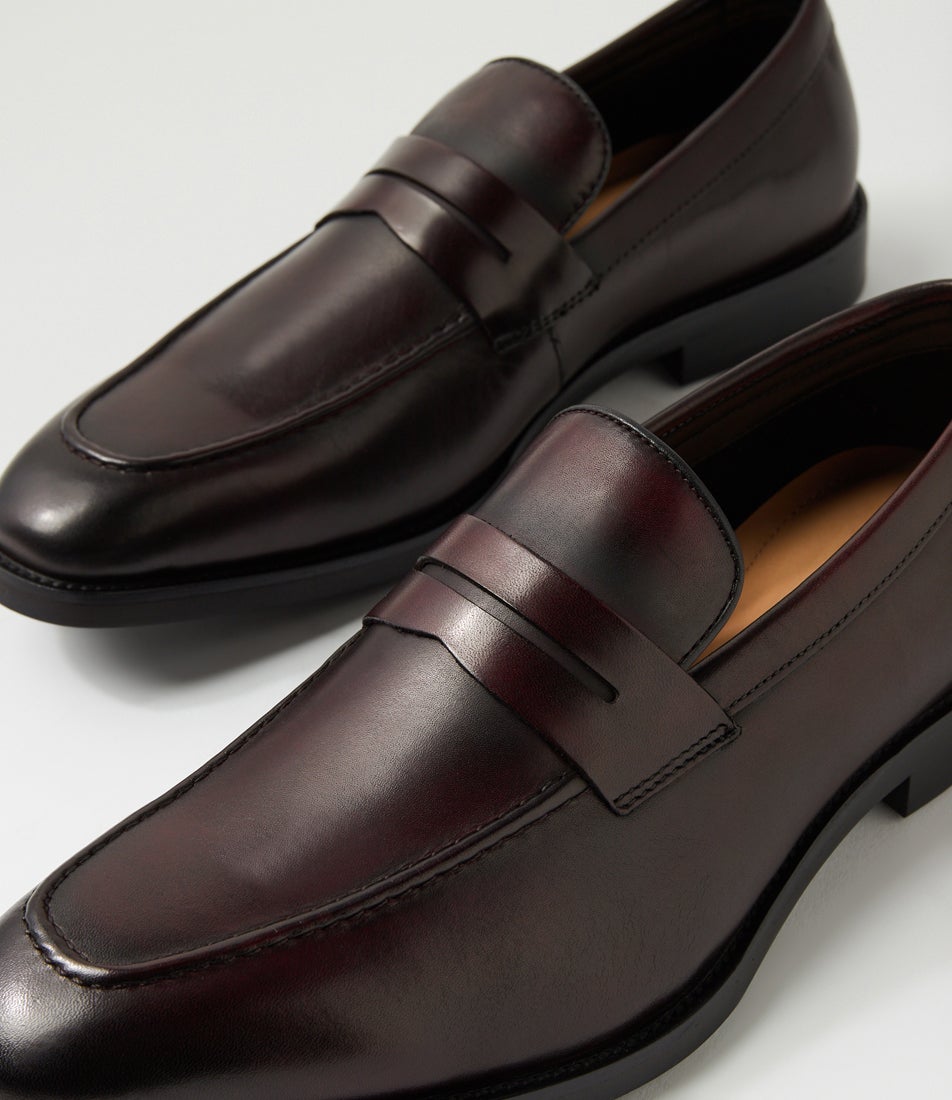 Wager Wine Leather Loafers