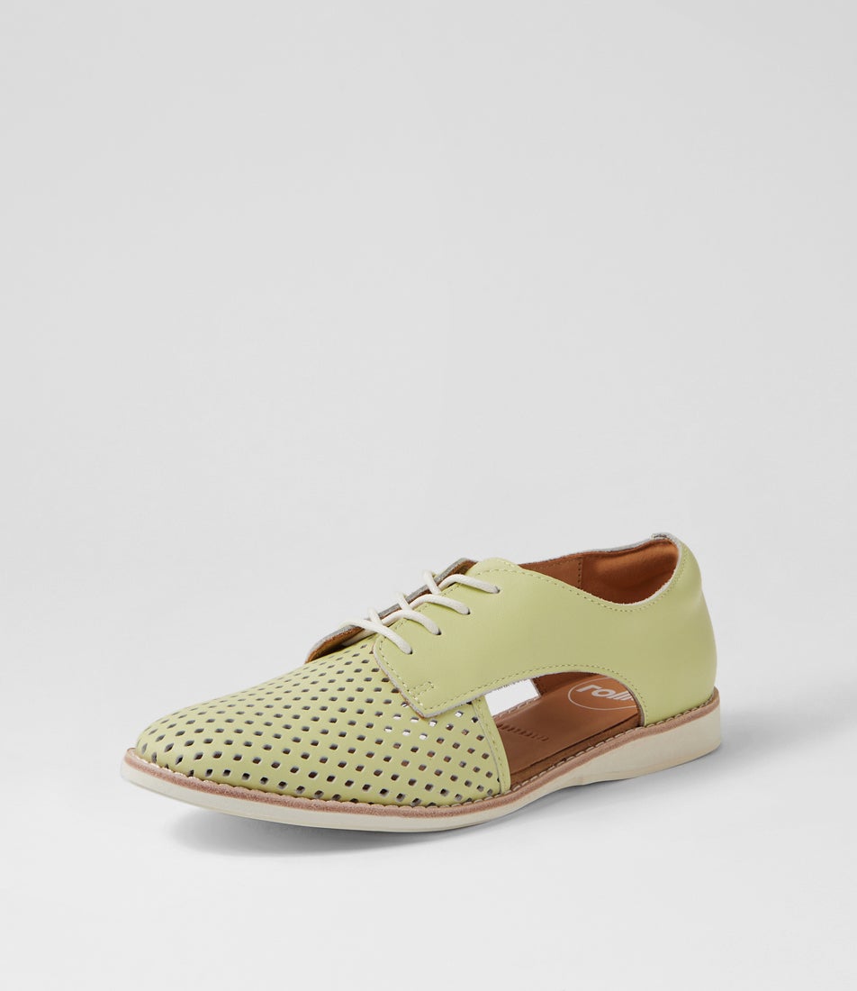 Sidecut Punch Lime Sorbet Leather Lace Up Flats