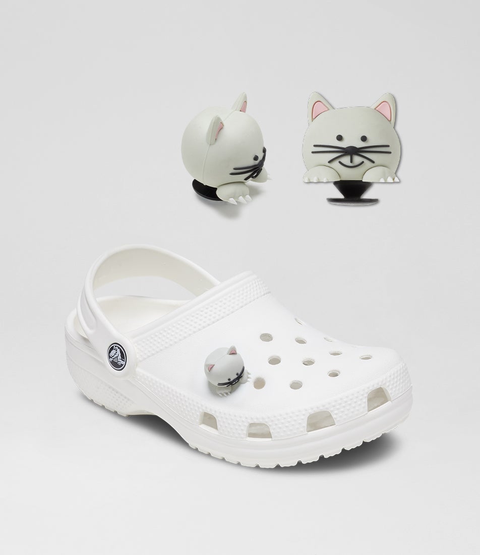 3d Kitty Grey Fabric Jibbitz