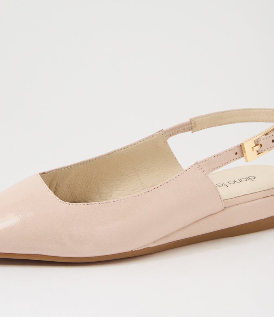 Kailani Nougat Luxe Leather Flat Shoes