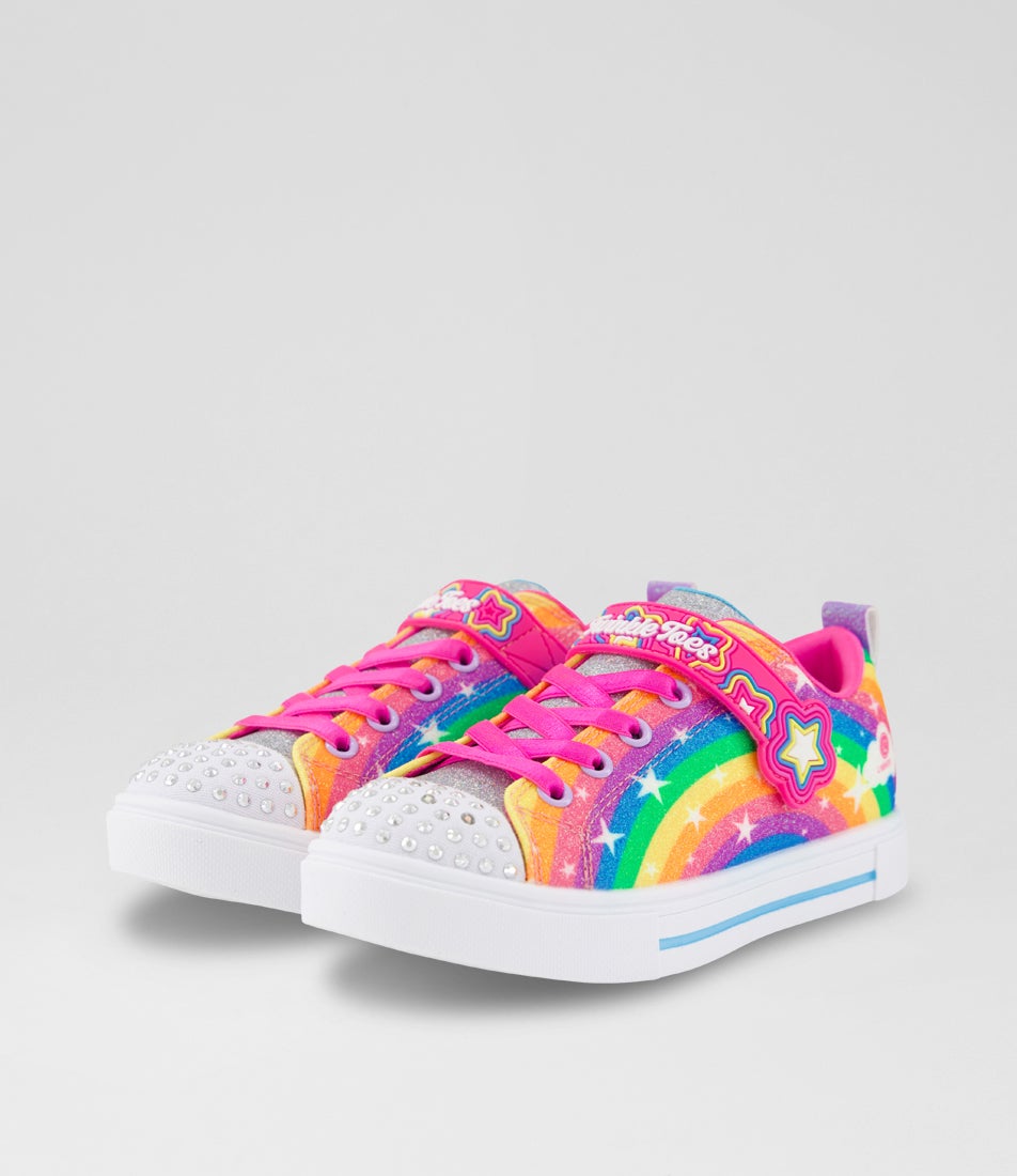Twinkle Sparks Junior Hot Pink Multi Fabric Sneakers