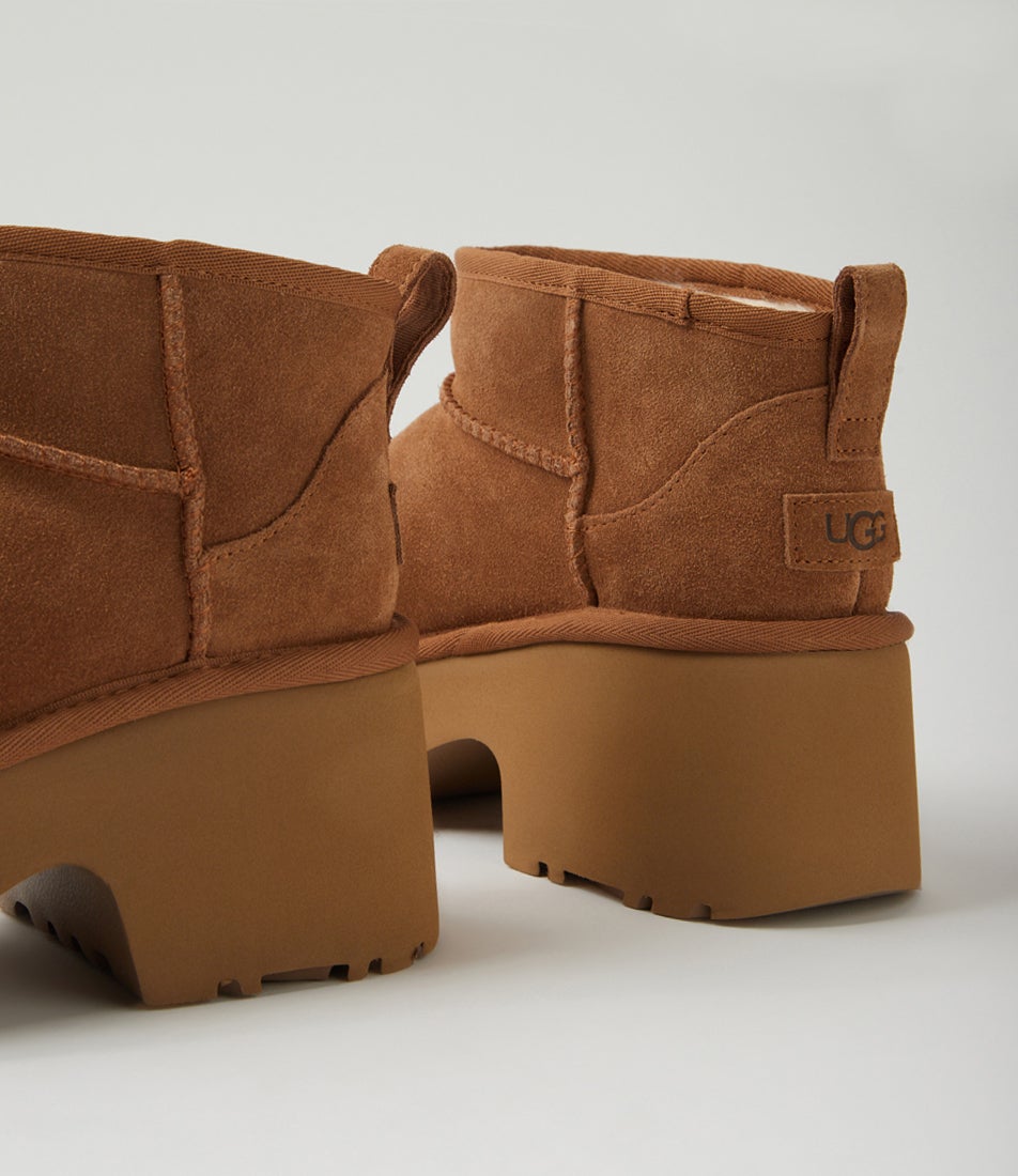 Ultra Mini New Heights Chestnut Suede Ankle Boots