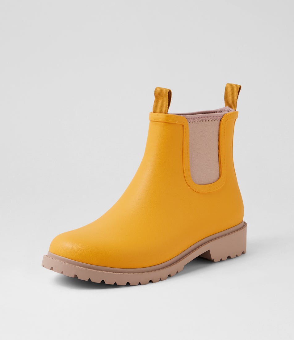 Splashy Butter Rose Ankle Boots