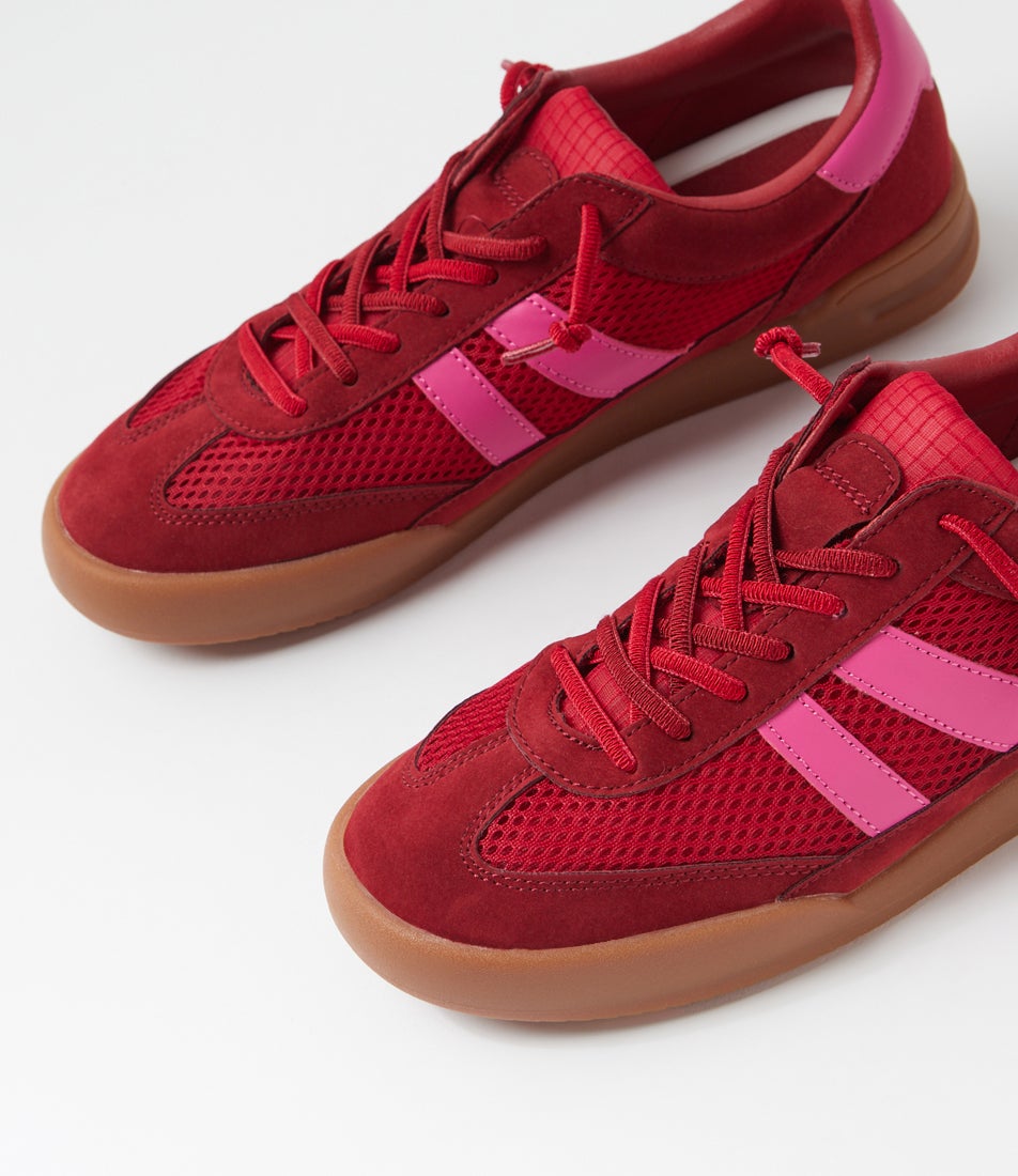 Prognosis Red Pink Microsuede Sneakers