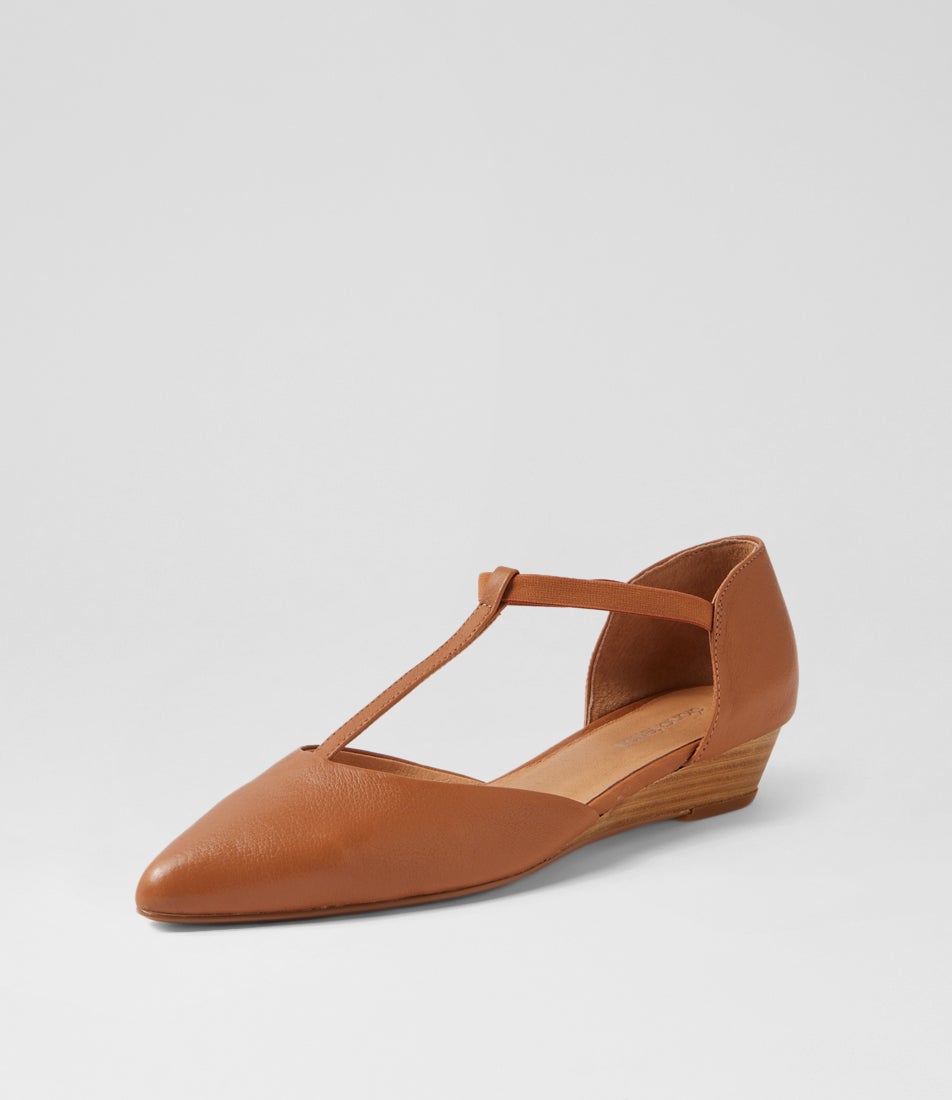 Pepps Dark Tan Leather Heels