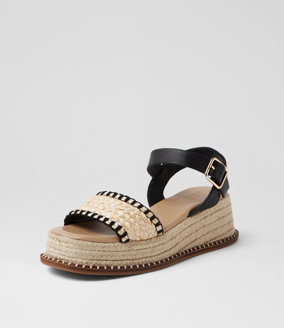 Velice Black Leather Sandals