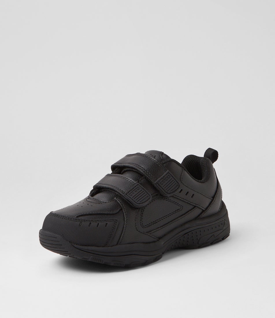Emit Jnr D Adj Black Leather Sneakers