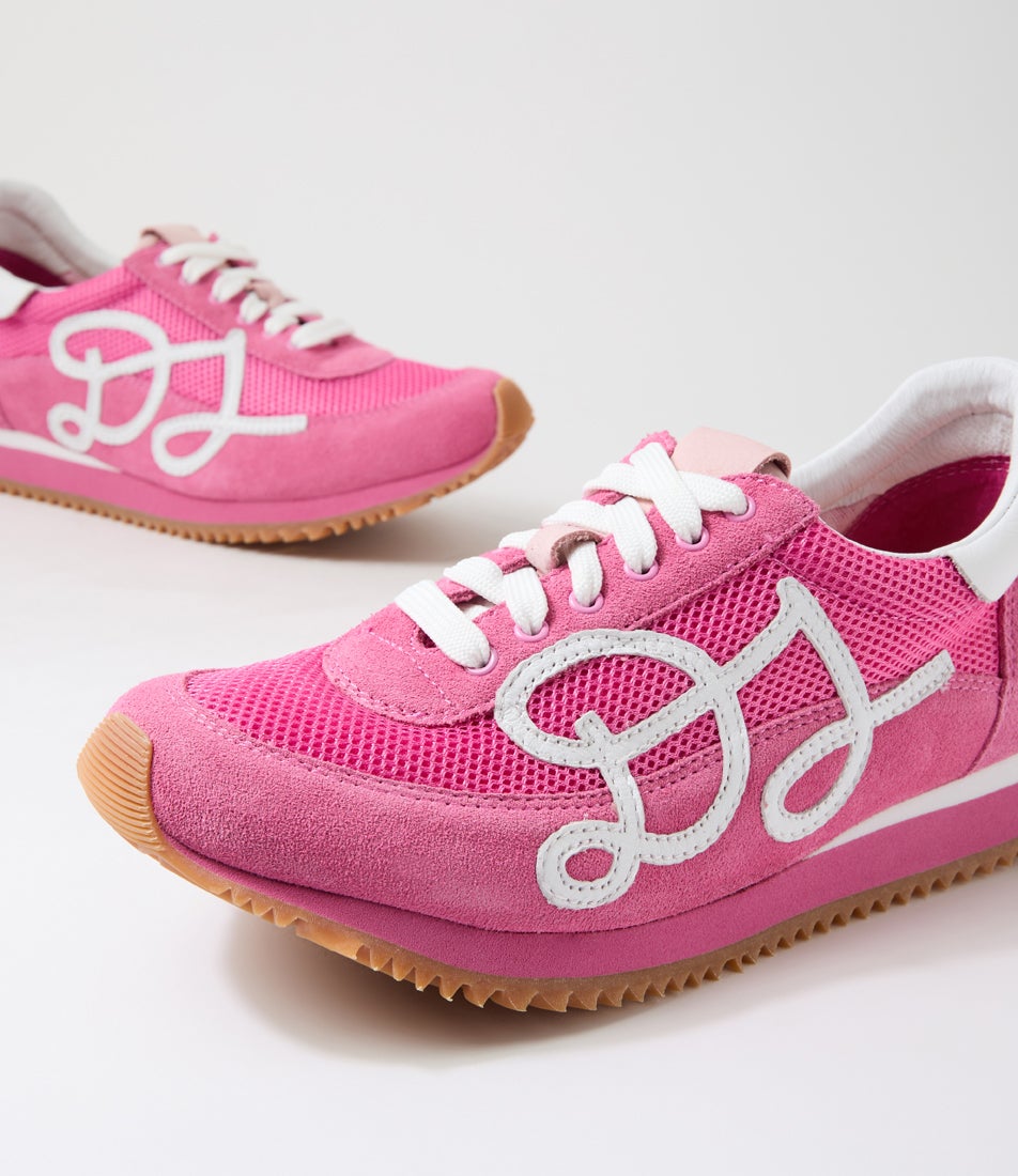 Marelle Pink White Leather Sneakers