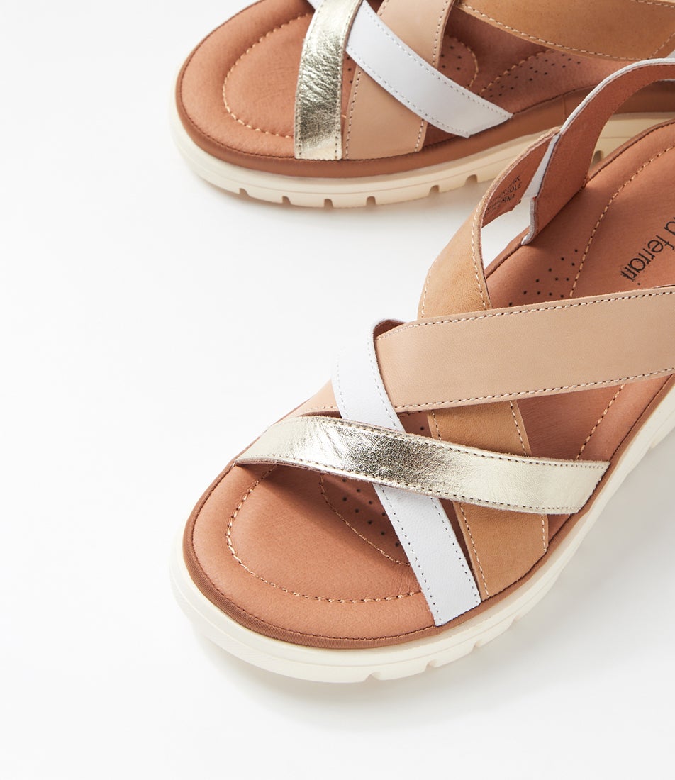 Launie Latte Leather Sandals