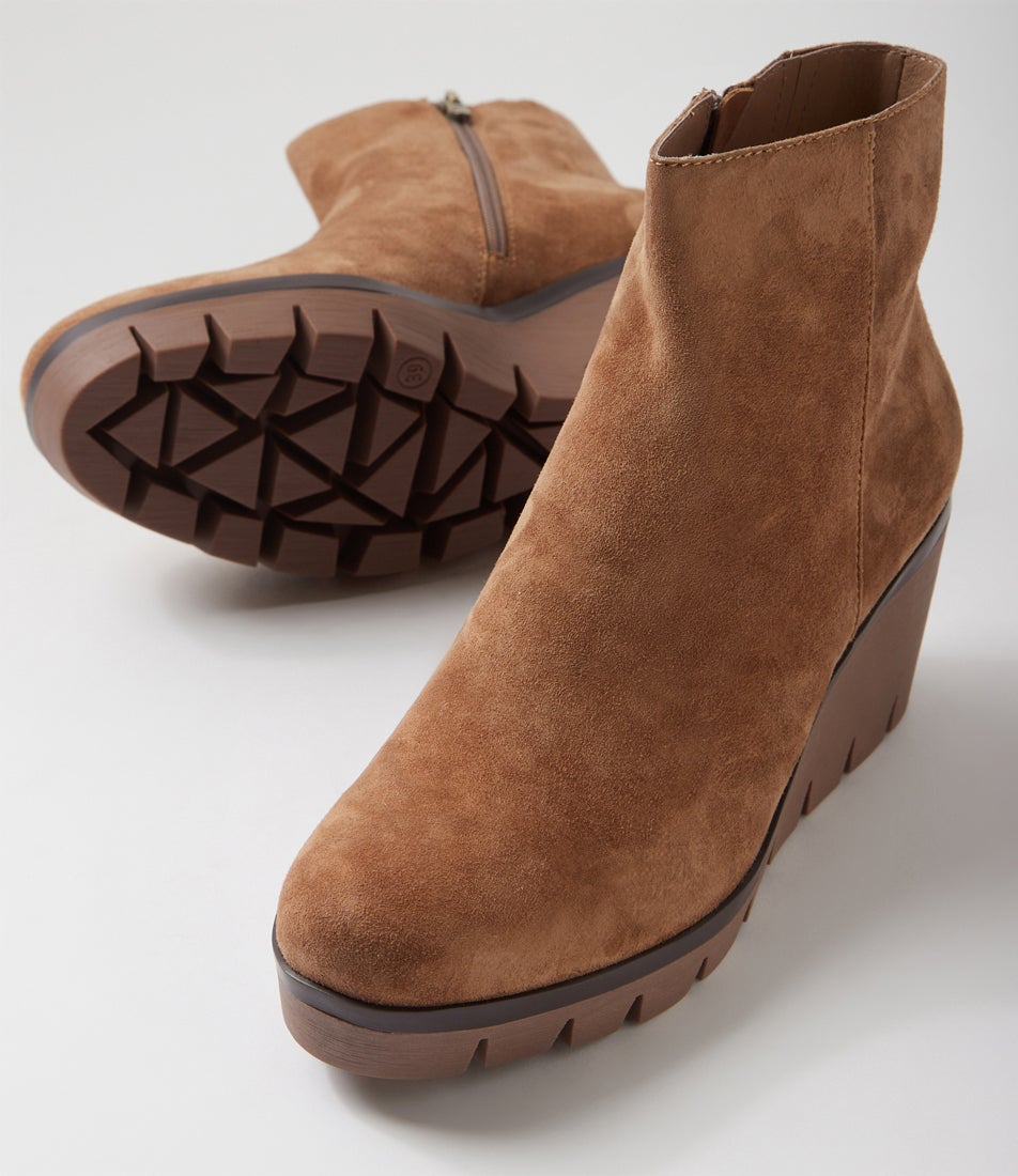 Nish Light Choc Suede Ankle Boots
