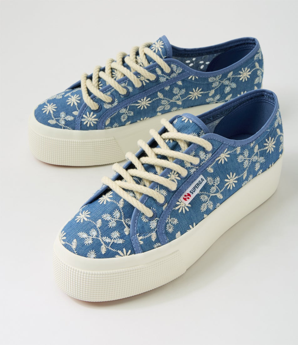 2790 Platform Sangallo Blue Indaco Favorio Canvas Sneakers