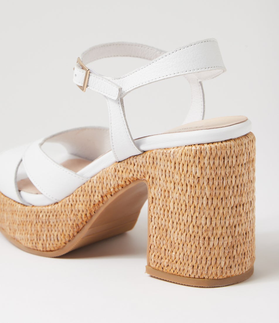 Kuper White Leather Sandals