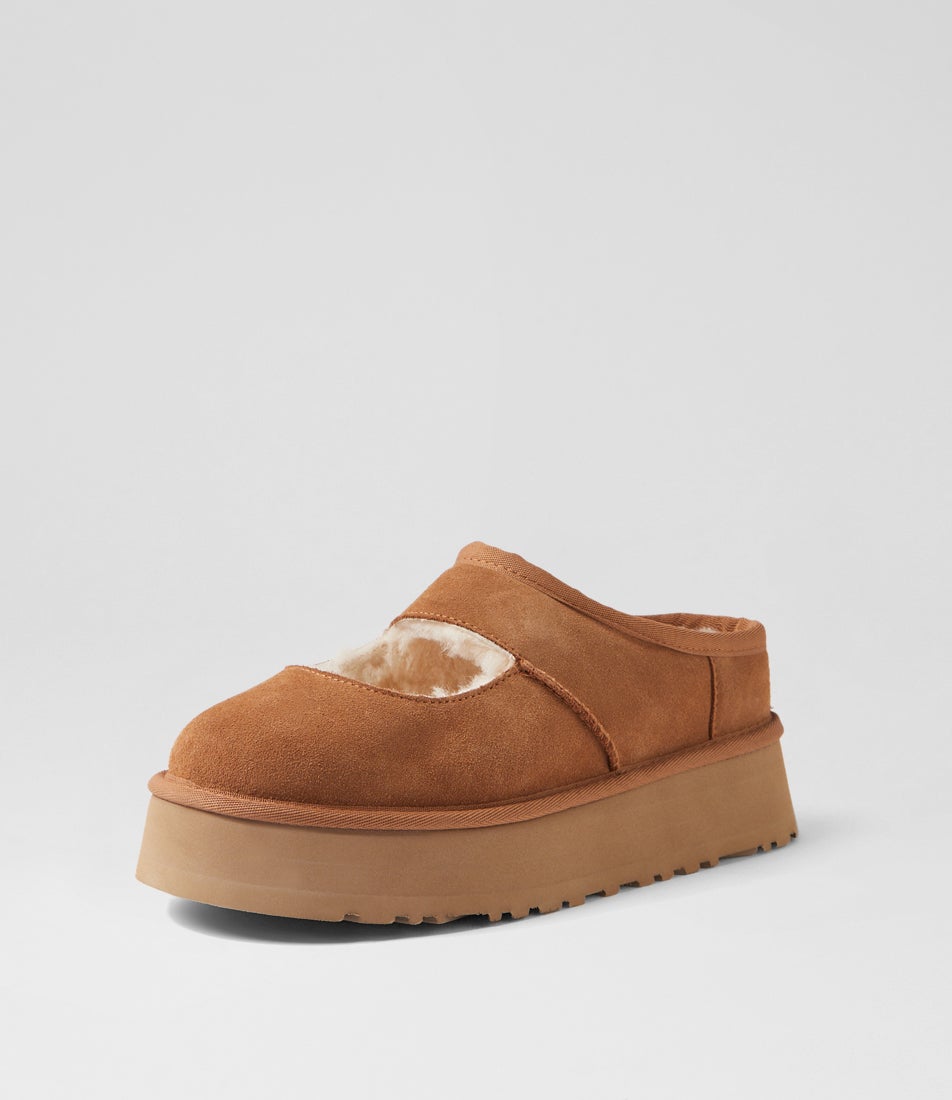 Bea Mary Jane Chestnut Suede Slippers Bea Mary Jane Chestnut Suede Slippers