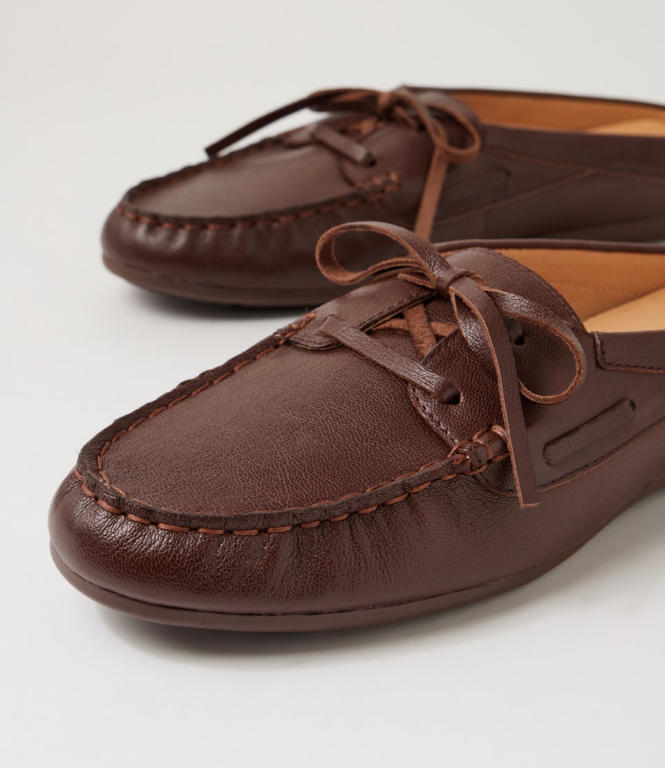 Ebuni Dark Brown Leather Flat Shoes
