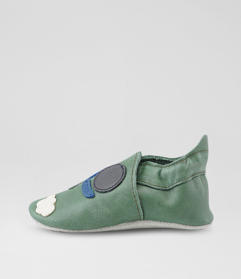 Ss Tracks Infant Olive Leather Sneakers