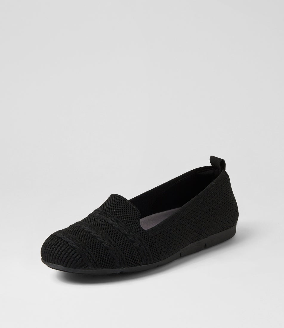 Silicie Black Knit Loafers Silicie Black Knit Loafers