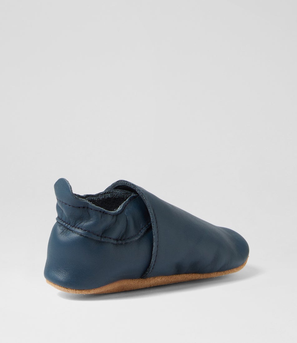 Ss Simple Shoe Infant Navy Leather Flat Shoes