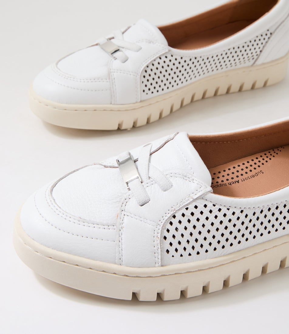 Tarins White Leather Flat Shoes Tarins White Leather Flat Shoes