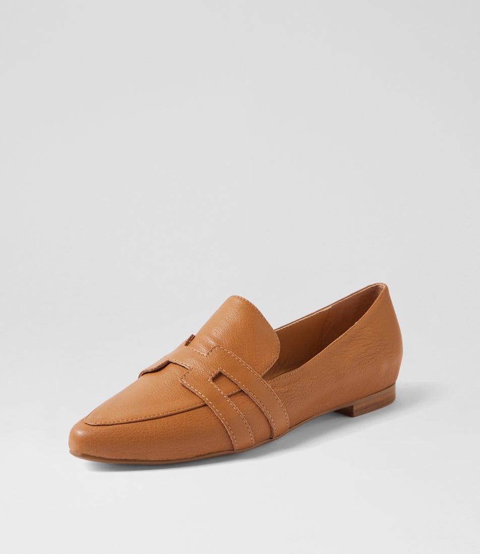 Salti Dark Tan Leather Loafers