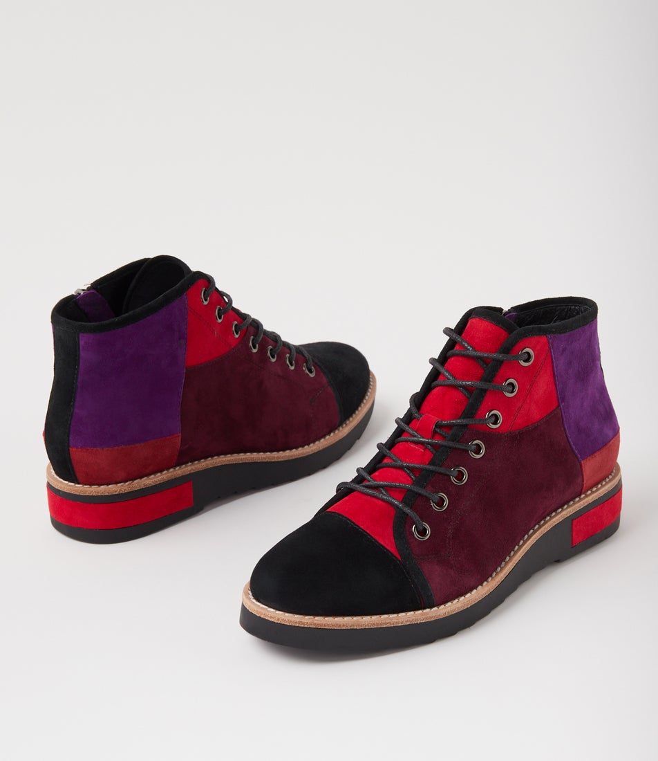 Regine Red Suede Leather Ankle Boots Regine Red Suede Leather Ankle Boots