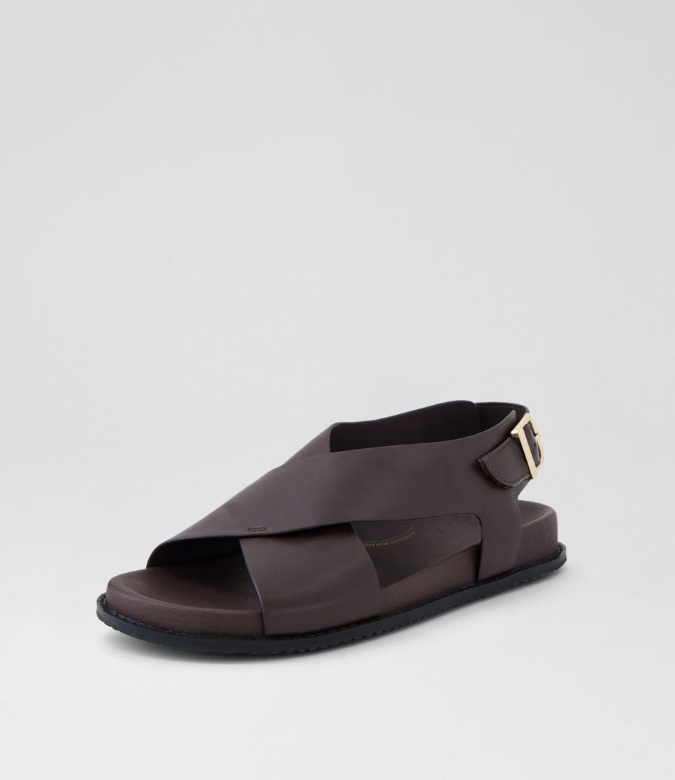 Hanako W Choc Leather Buckled Sandals Hanako W Choc Leather Buckled Sandals
