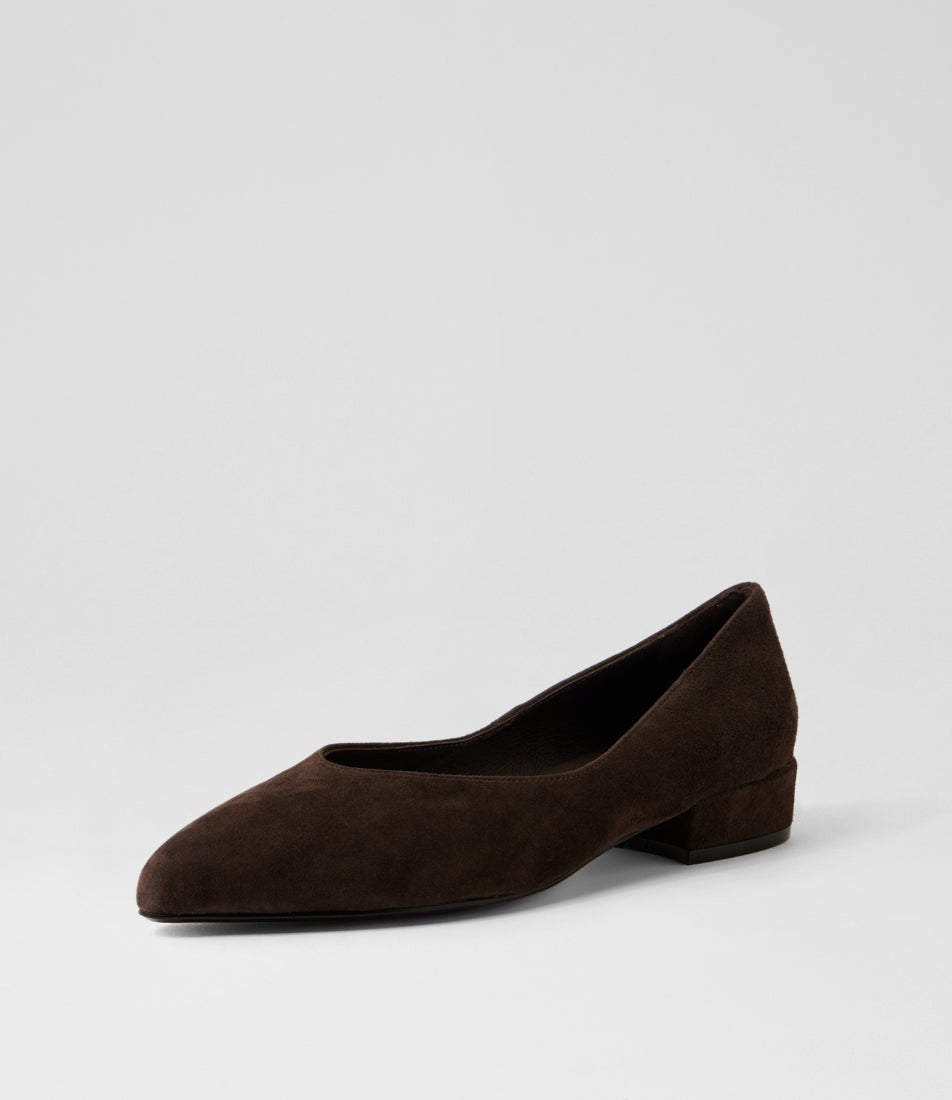 Eneska Choc Suede Flat Shoes