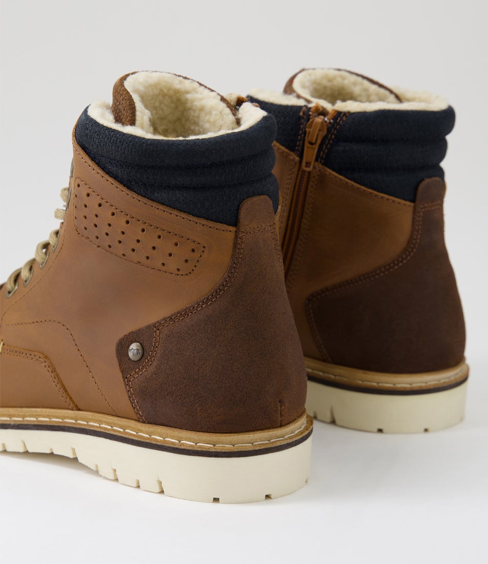 Wilder Tan Leather Lace Up Boots