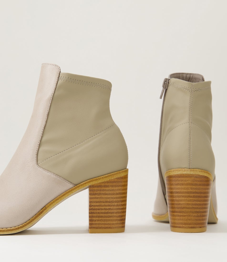 Tuluv Smoke Leather Ankle Boots