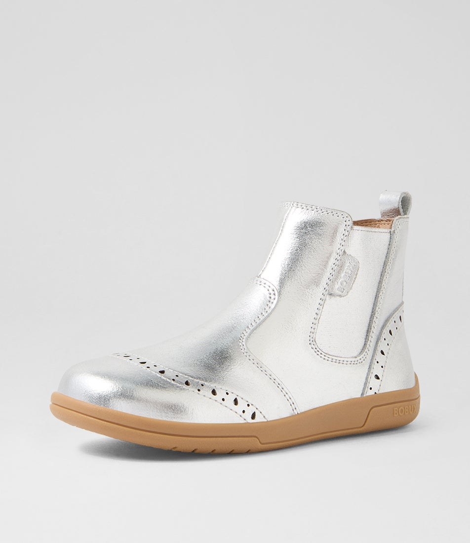 Kp Billie 2 Junior Silver Metallic Leather Ankle Boots