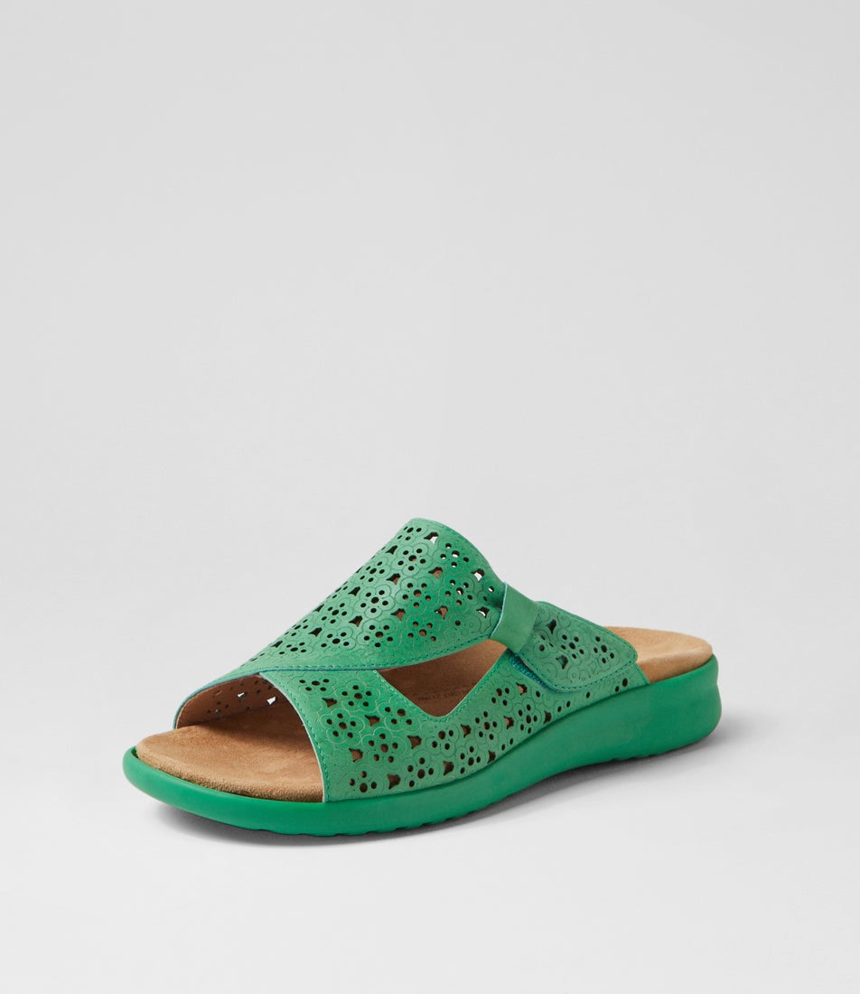 Binty Xw Spearmint Leather Sandals
