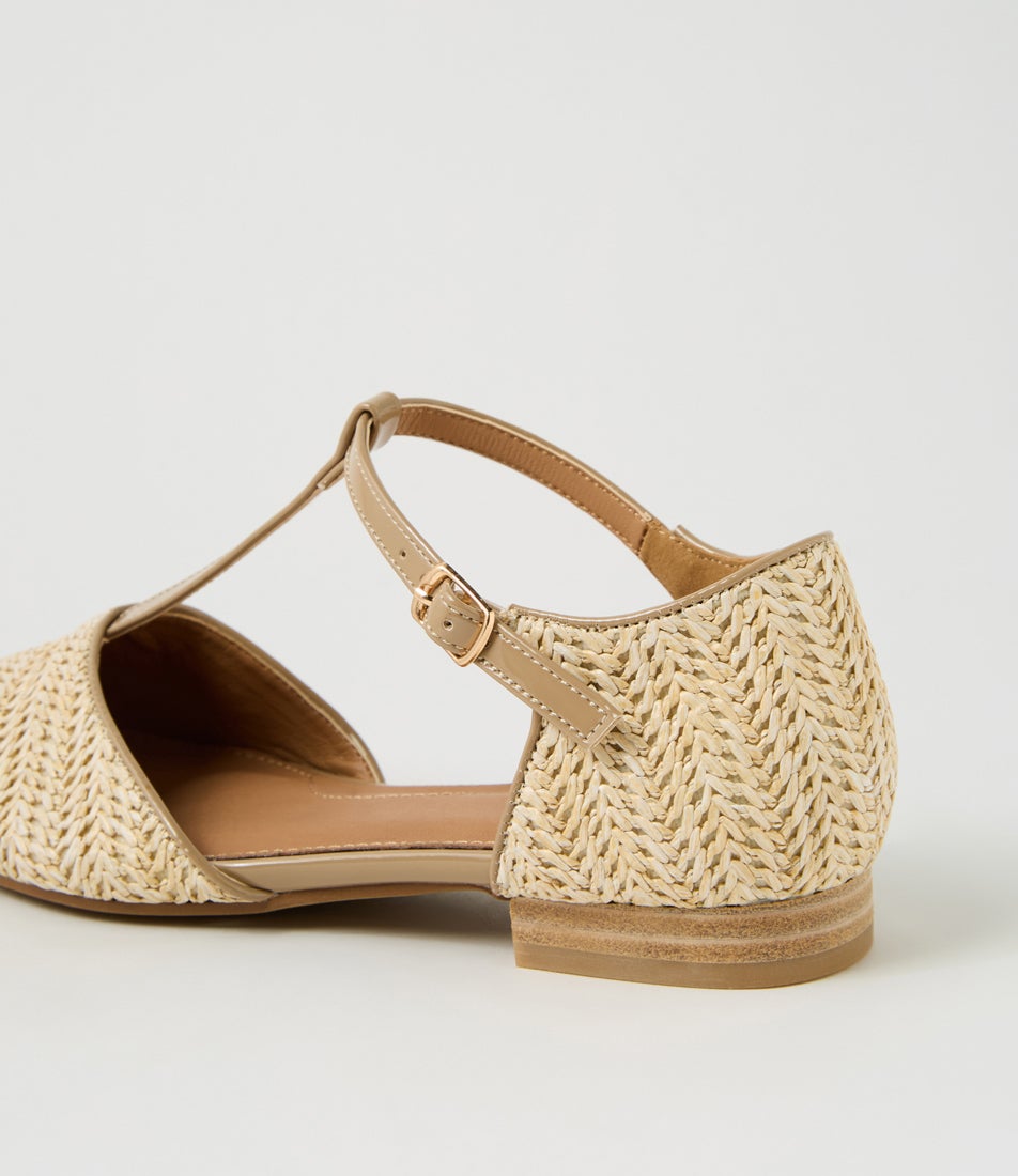 Allora Natural Synthetic Raffia Flat Shoes Allora Natural Synthetic Raffia Flat Shoes