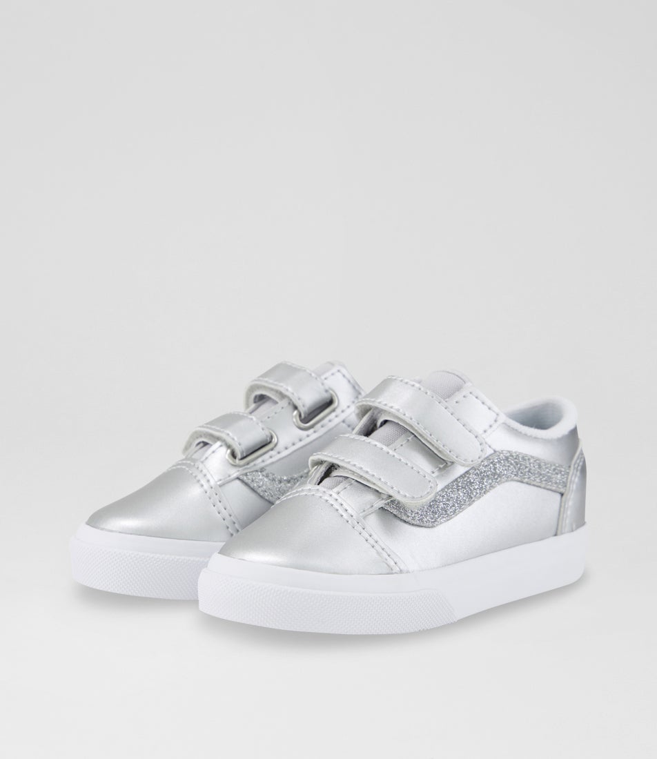 Old Skool Toddler Silver Fabric Sneakers