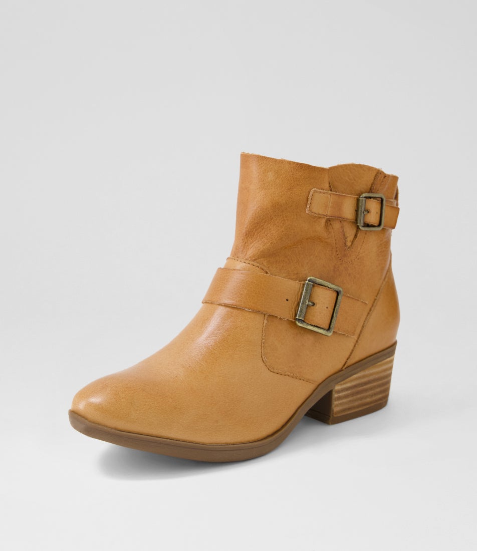 Zarelli Dark Tan Leather Ankle Boots