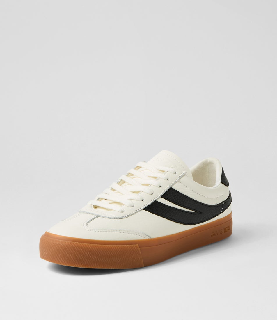 4834 Club S Swallow White Black Gum Leather Sneakers