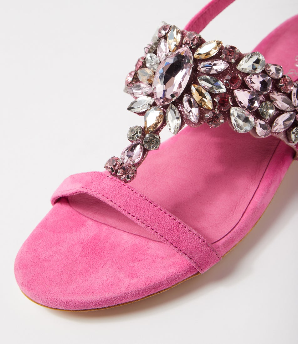 Lacoya Pink Multi Suede Sandals